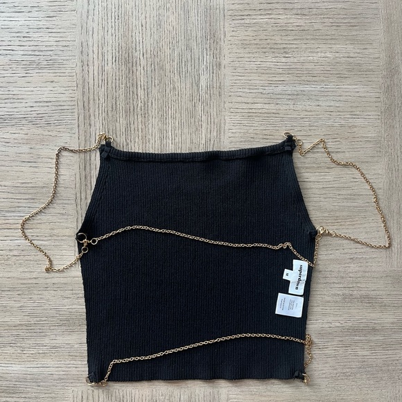 Super down Penelope Chain Black Top in Black - Picture 4 of 5